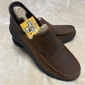 Skechers Men's Slip-Ins Relaxed Fit Parson Oswin Brown Size 13 US